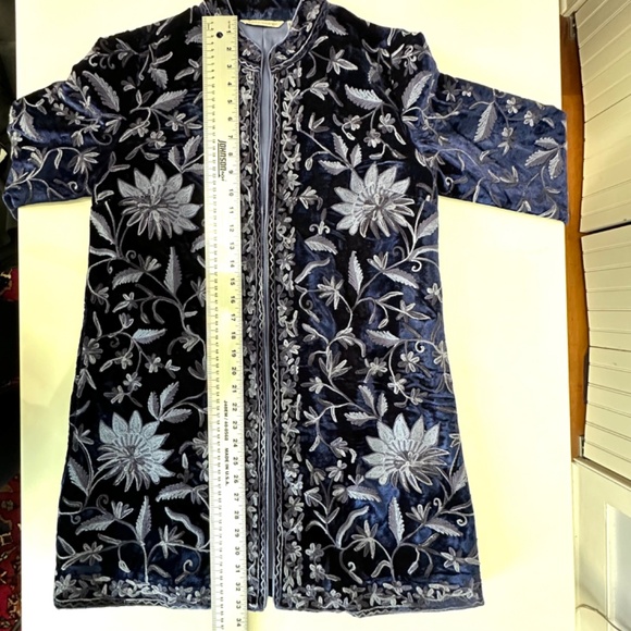 Soft Surroundings Blue Floral Embroidered Jacket - Picture 10 of 12